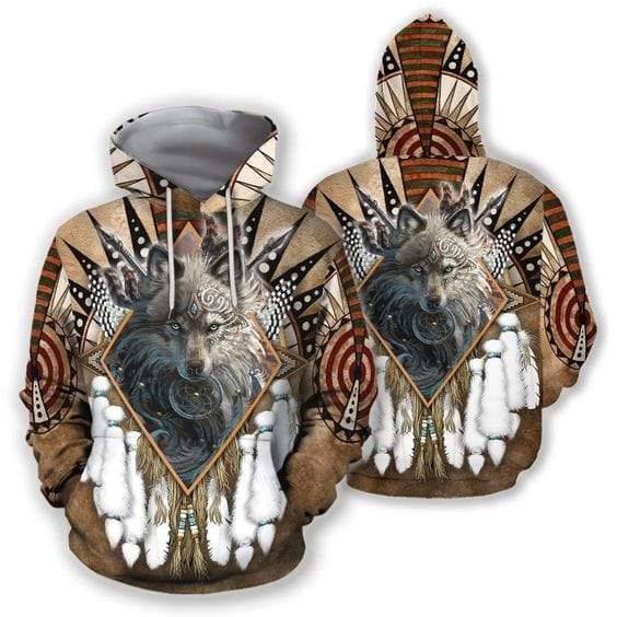 Native America Wolf Witch Hoodie 3D All Over Print PAN3HD0182