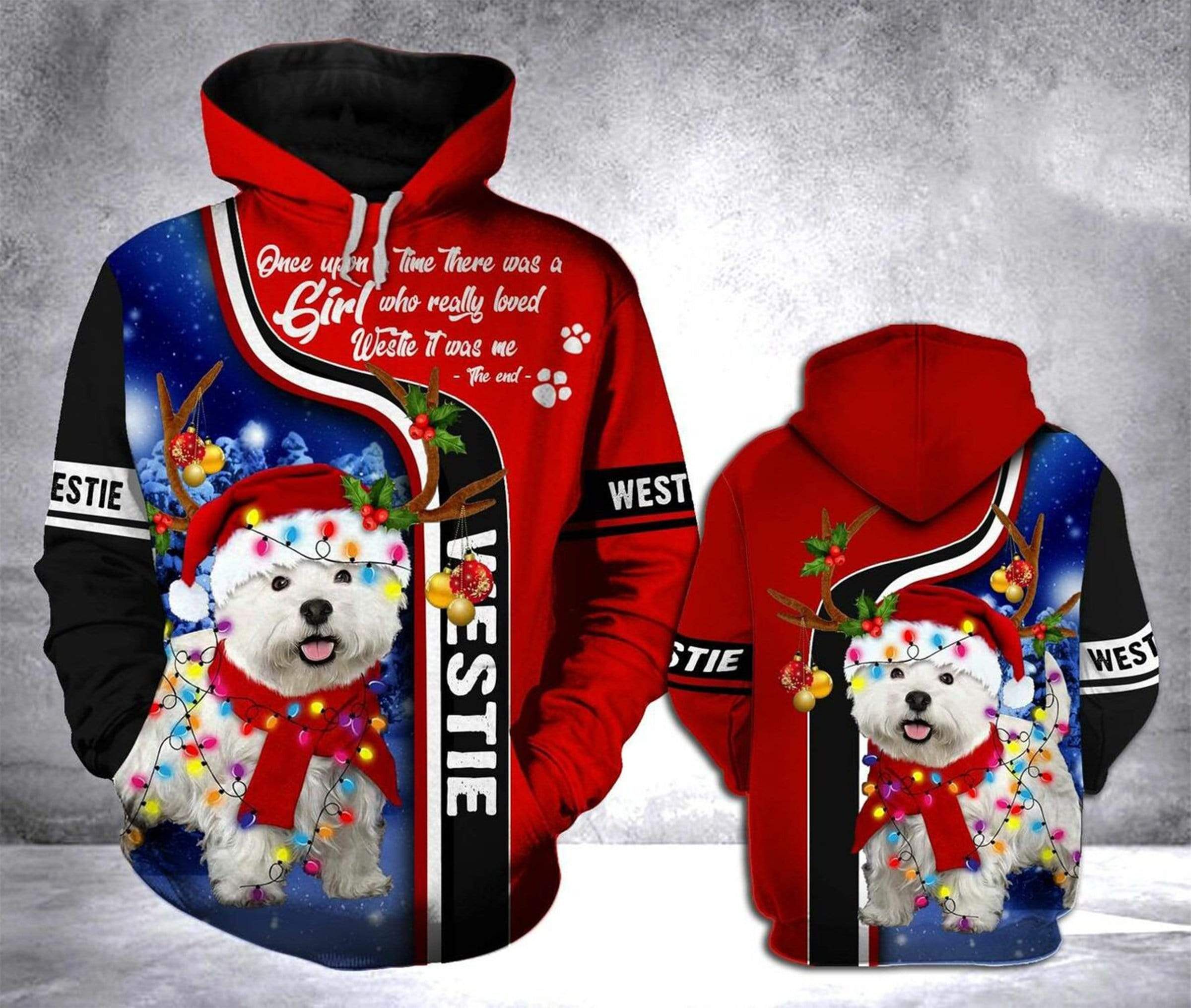 West Highland White Terrier Christmas Hoodie 3D All Over Print