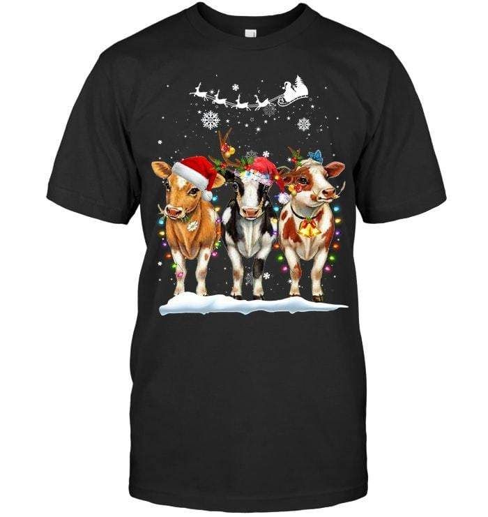 Happy Cow Farmer Christmas T-Shirt