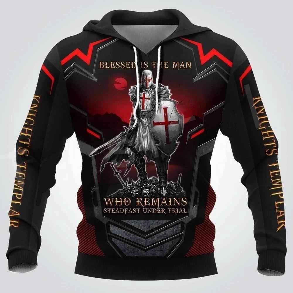 Knight Templar Jesus Bless Is The Man Hoodie 3D All Over Print