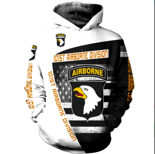 Airborne Eagle B&W Hoodie 3D All Over Print