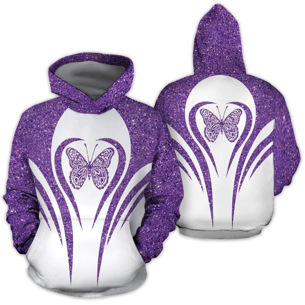 Purple Butterfly Hoodie 3D All Over Print