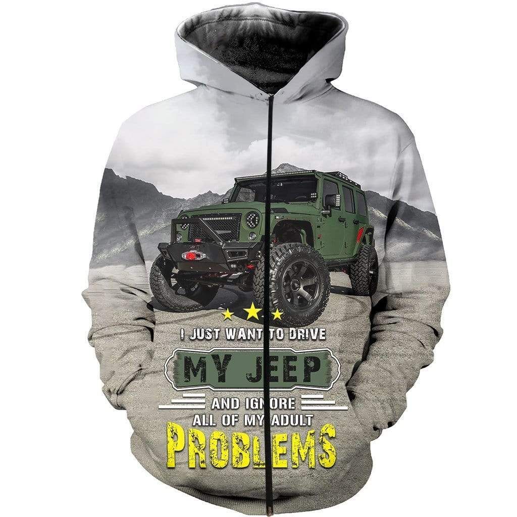 I Just Want To Drive My Jeep Hoodie 3D All Over Print
