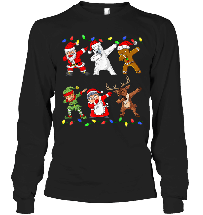 Christmas Dabbing Santa Elf And Friends Boys Kids Dab Xmas T Shirt