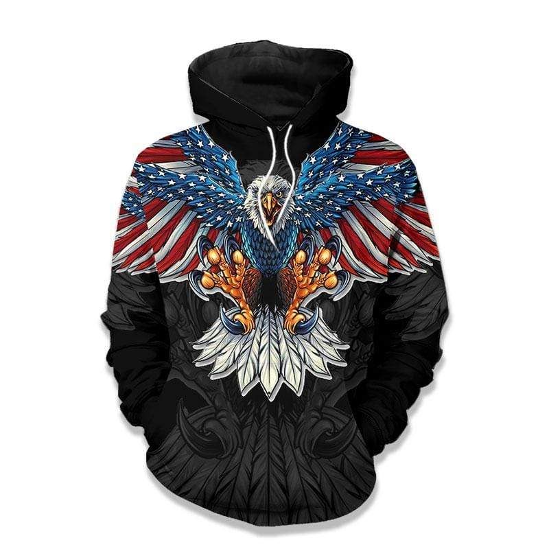 Cool American Eagle 3D Over Printed Hoodie Shirt For Pride US