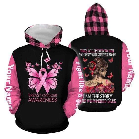Personalized Breast Cancer Awareness I'M The Storm Custom Name Hoodie 3D All Over Print