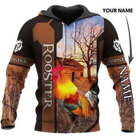 Personalized Strong Rooster Custom Name Hoodie 3D All Over Print PAN