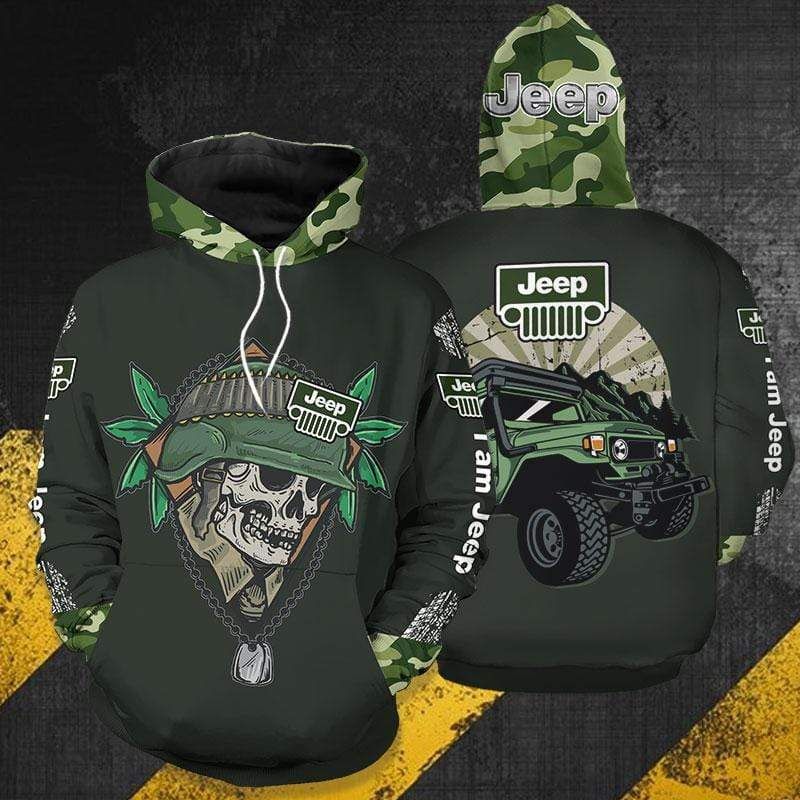 Cool Jeep Skull Hoodie 3D All Over Print