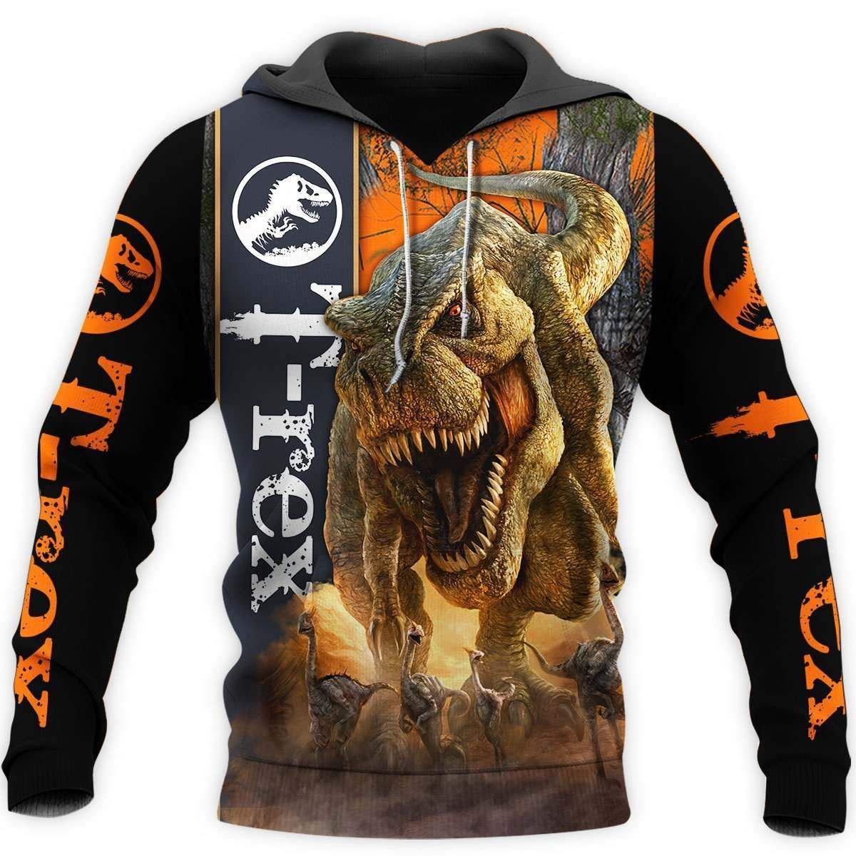 Scary T-Rex Hoodie 3D All Over Print