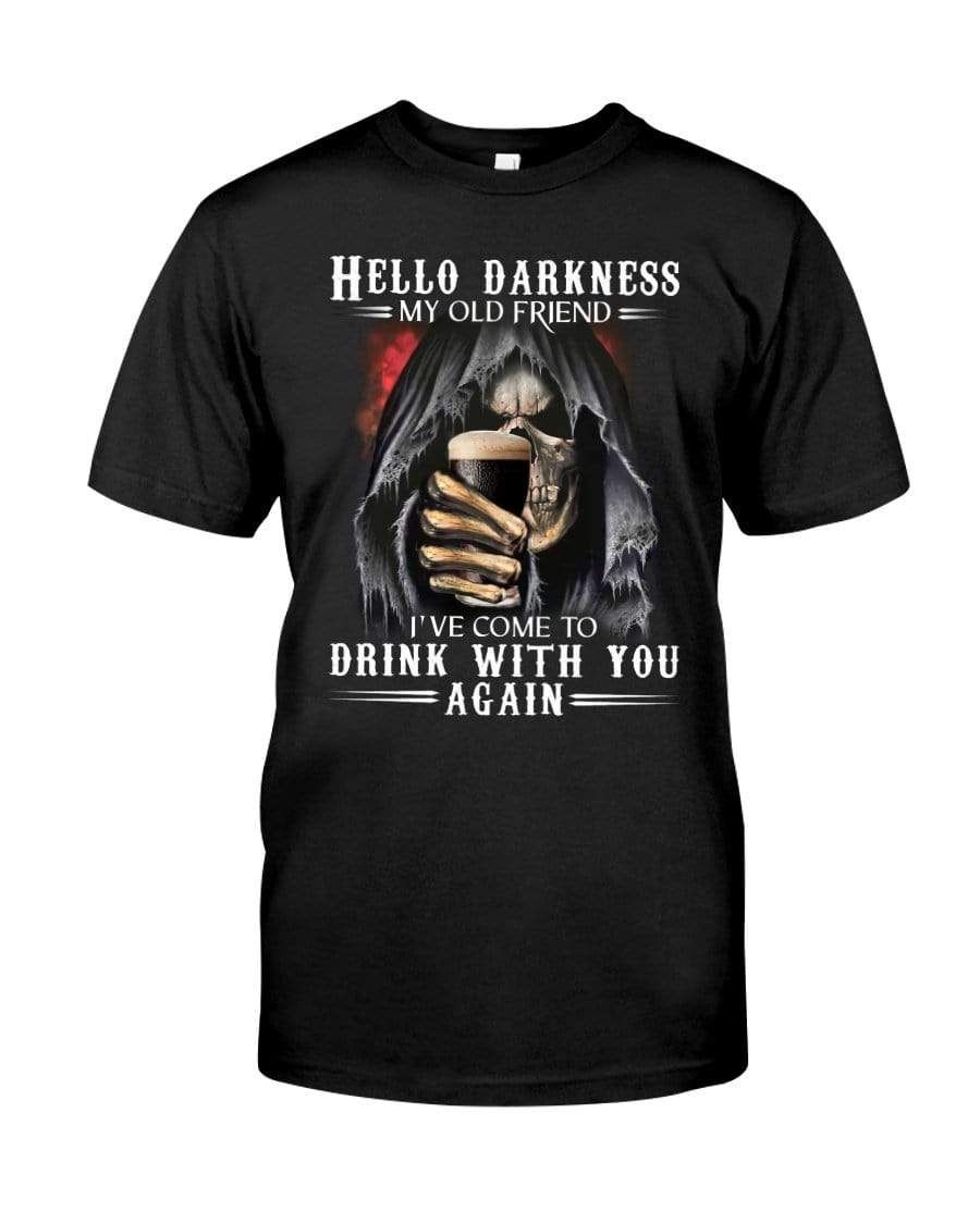 Death Skull Hello Darkness, My Old Friend Christmas T-Shirt