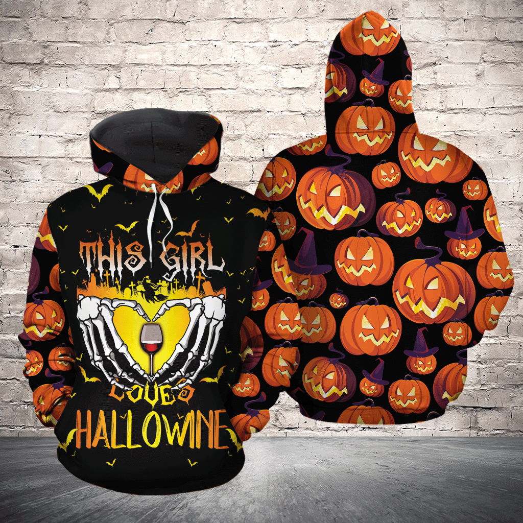 This Girl Loves Halloween Hoodie 3D All Over Print