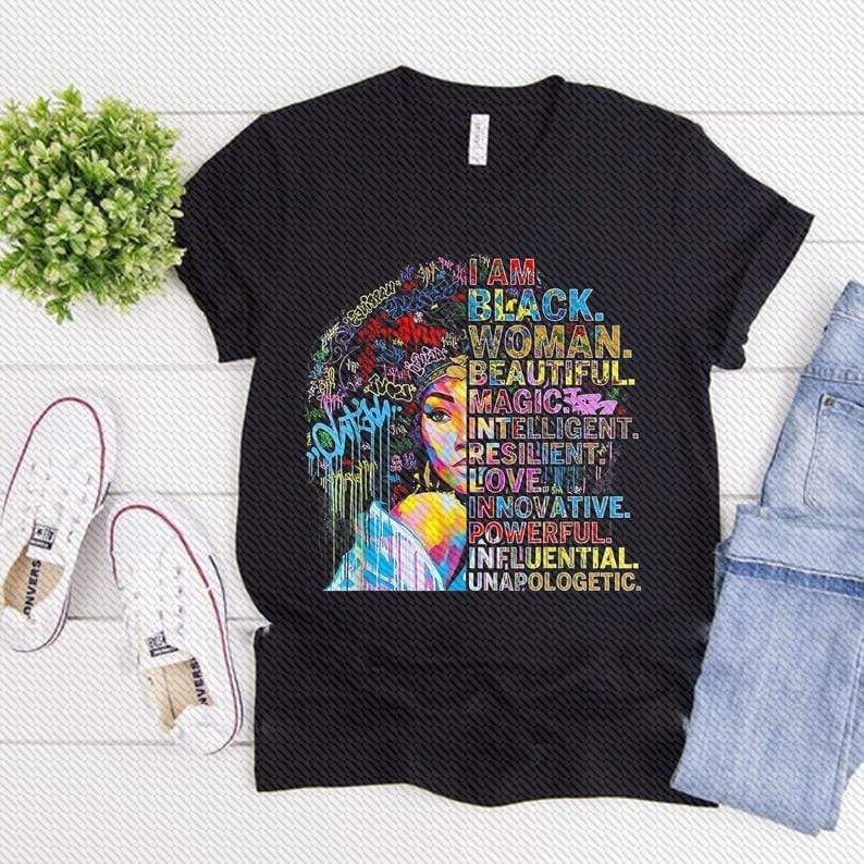 Black Women Strong And Powerful Shirt