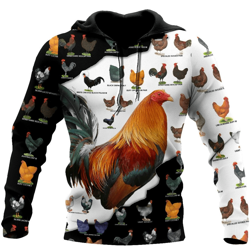 Rooster Breed Hoodie 3D All Over Print