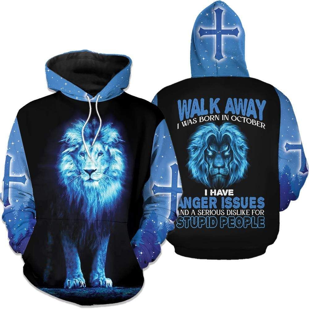 Personalized Blue Bright Lion King Birthday Hoodie 3D All Over Print Custom Month