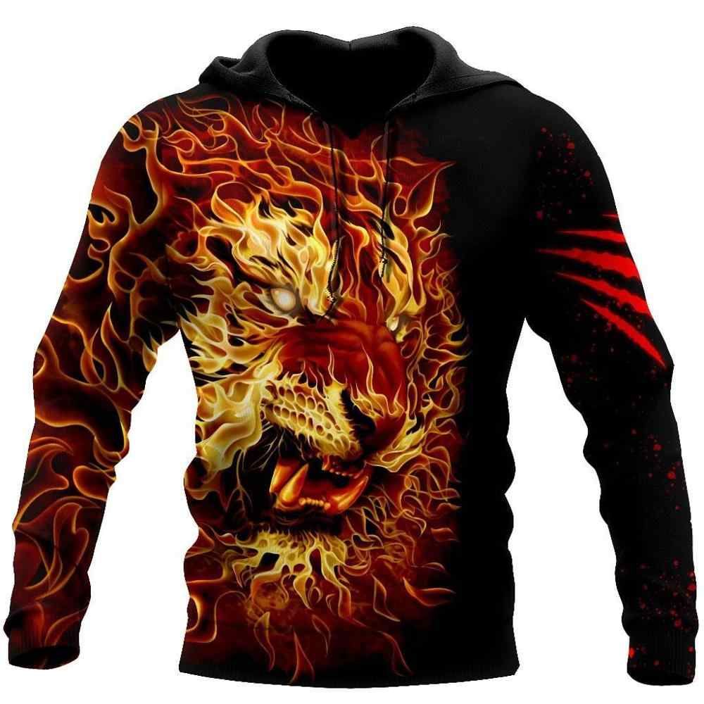 Tiger Fire Hoodie 3D All Over Print
