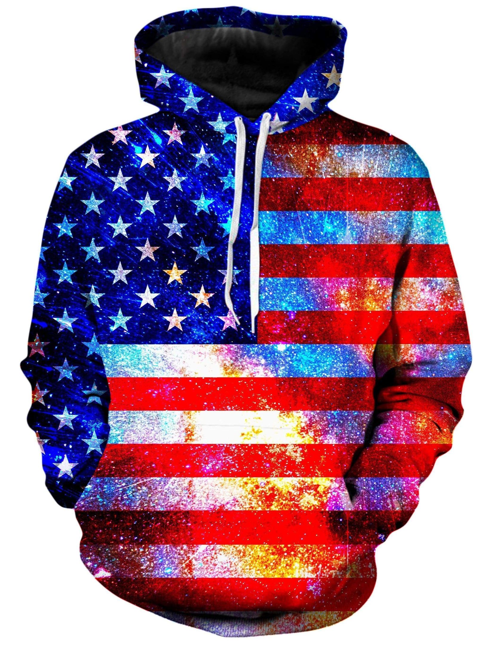 Grunge American Flag Hoodie 3D All Over Print