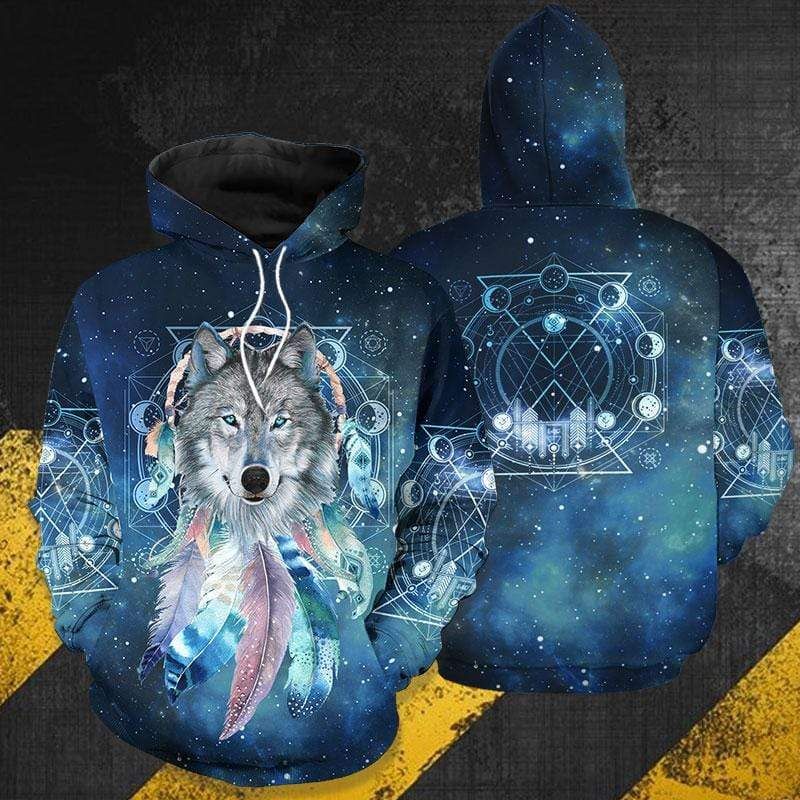 Wolf Dreamcatcher Galaxy Hoodie 3D All Over Print