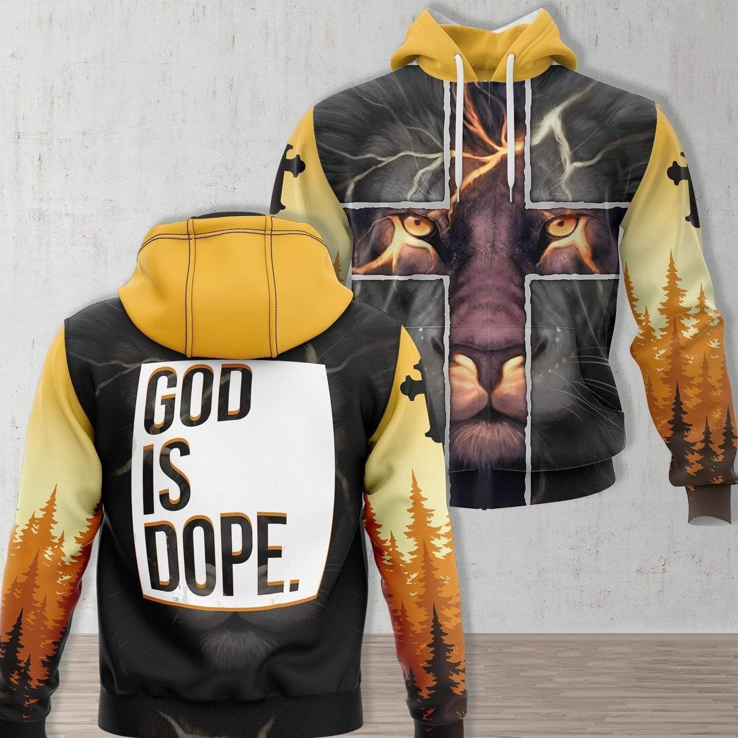 Lion Jesus God Is Dope Hoodie 3D All Over Print