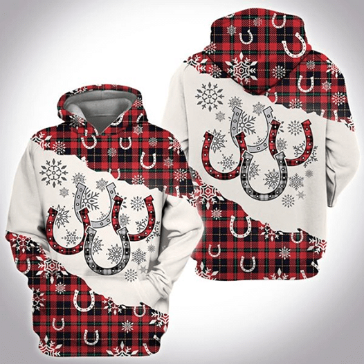 Christmas Horseshoes Hoodie 3D All Over Print