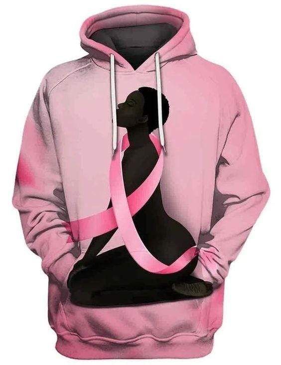 Black Fighter Breast Cancer Awareness Hoodie 3D All Over Print