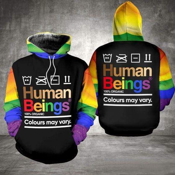 LGBT Human Beings Hoodie 3D All Over Print