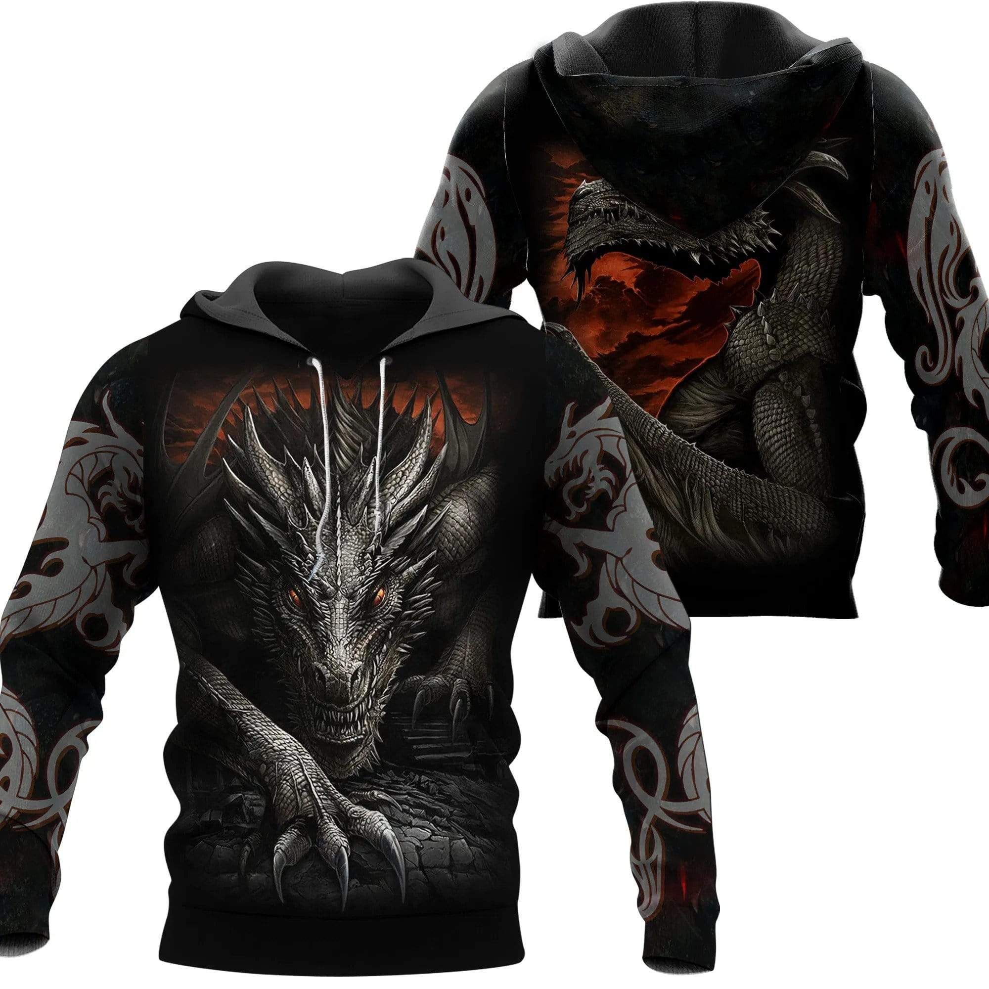 Tattoo And Dungeon Dragon Hoodie 3D All Over Print