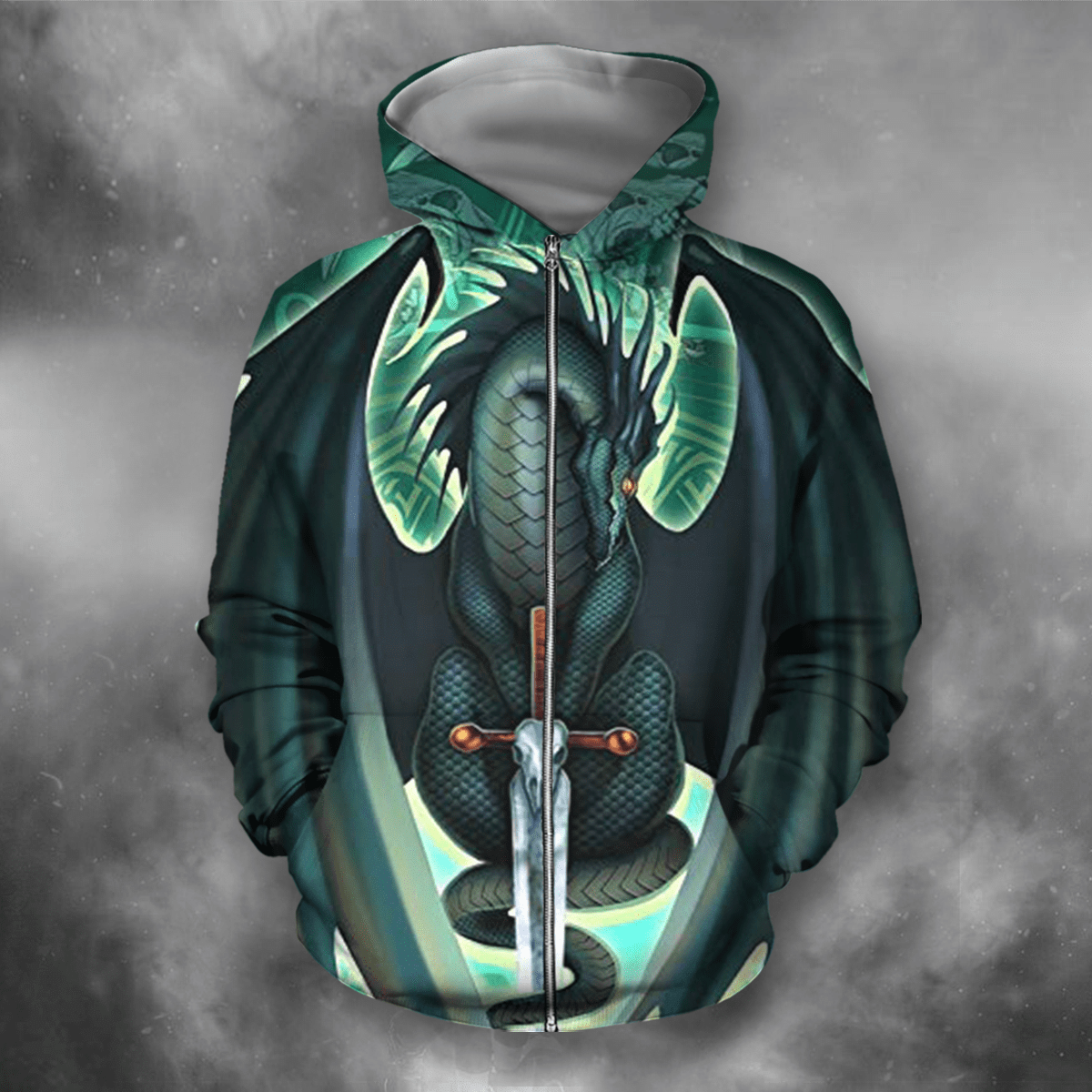 Dragon Green Hoodie 3D All Over Print