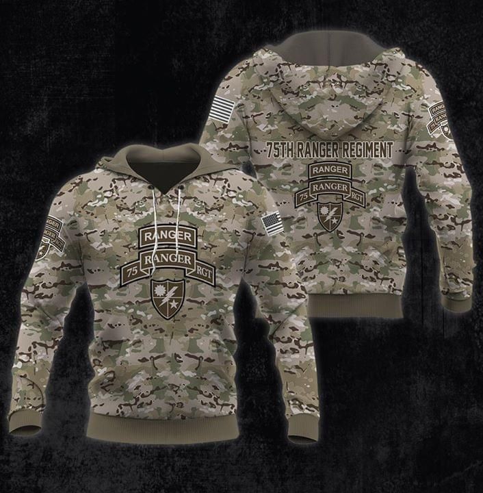Camouflage Us Army Ranger Hoodie 3D All Over Print PAN3HD0032