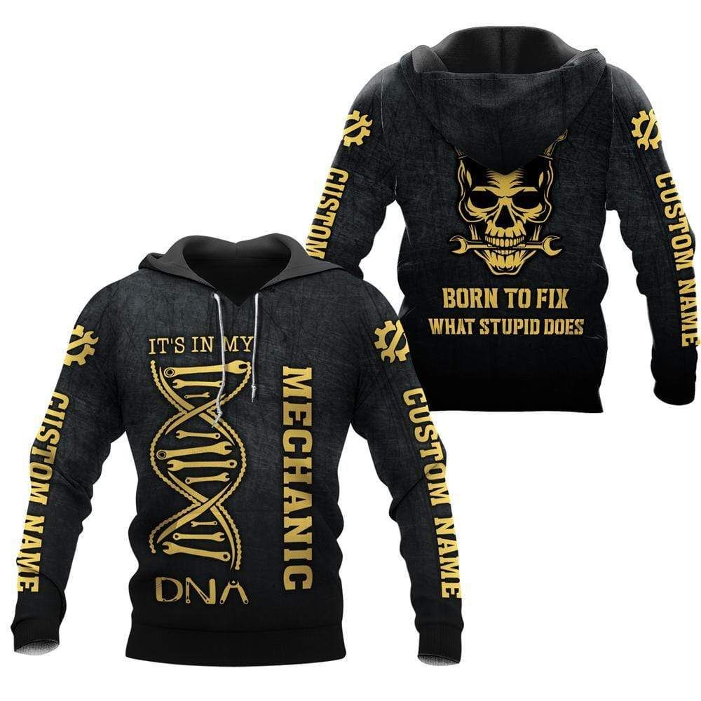 Personalized Mechanic Born To Fix Custom Name Hoodie 3D All Over Print