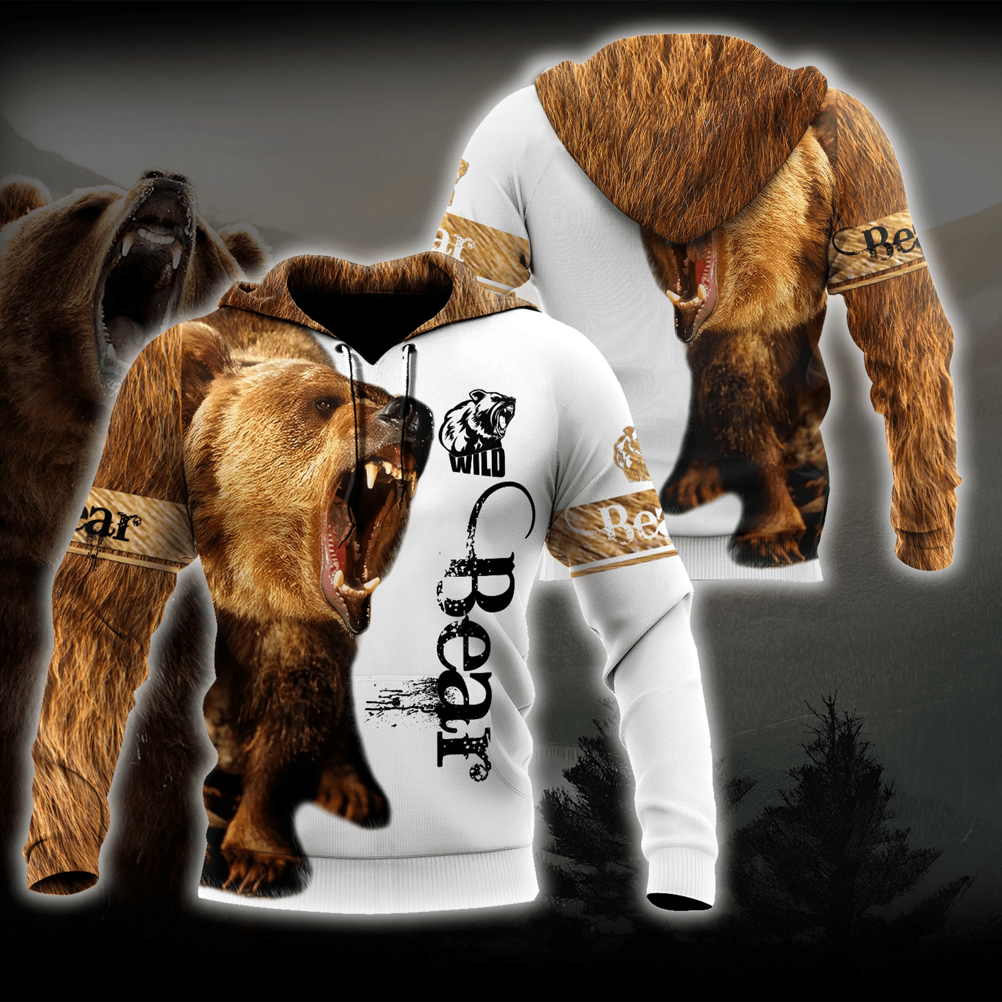 Love Bear Hoodie 3D All Over Print Custom Name