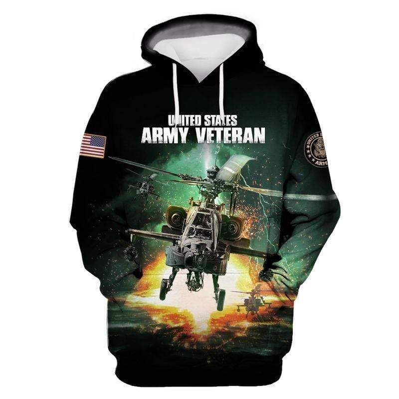 Soldier Us Army Helicopter Hoodie 3D All Over Print