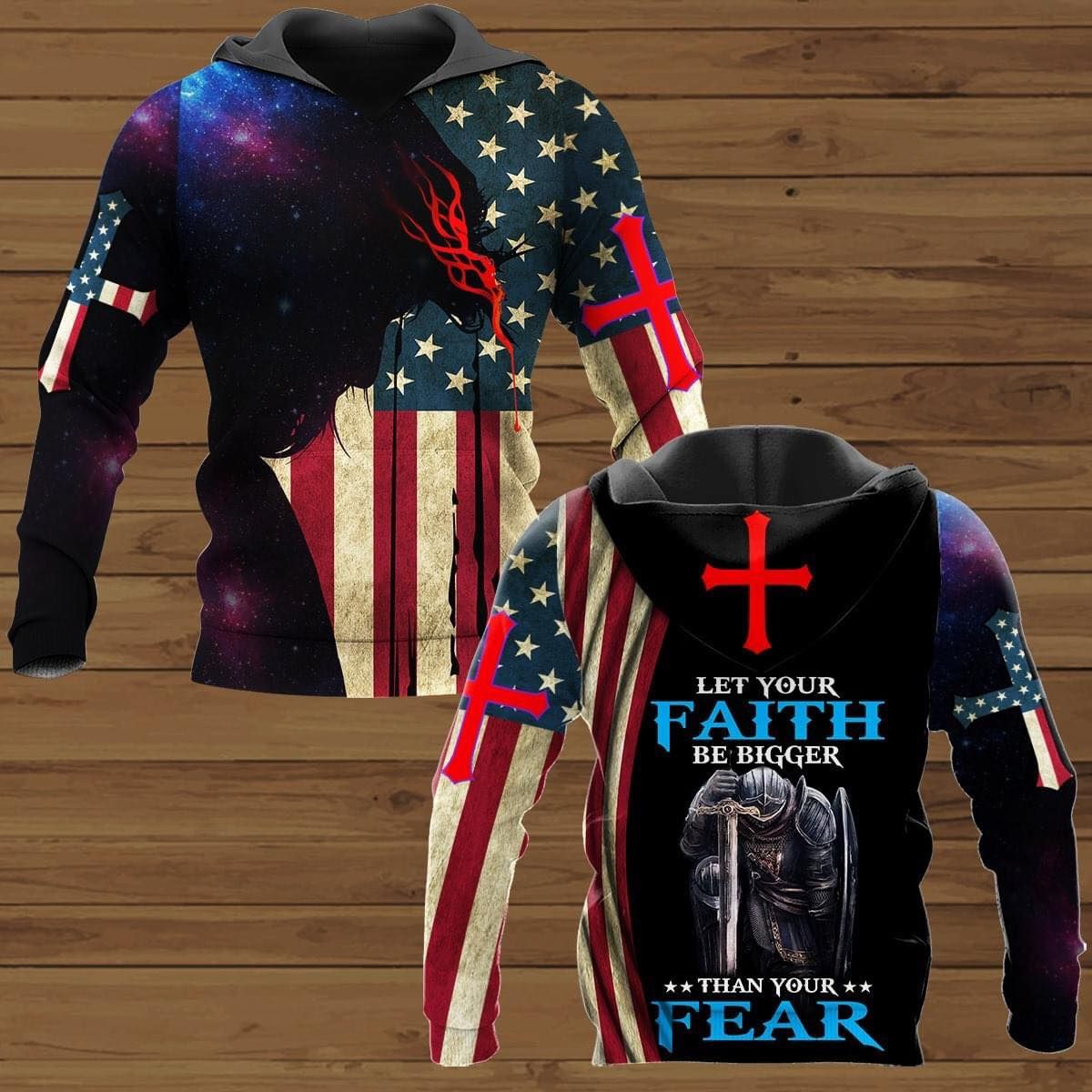 Let Your Faith Be Bigger Than Your Fear Galaxy Pattern Hoodie 3D All Over Print