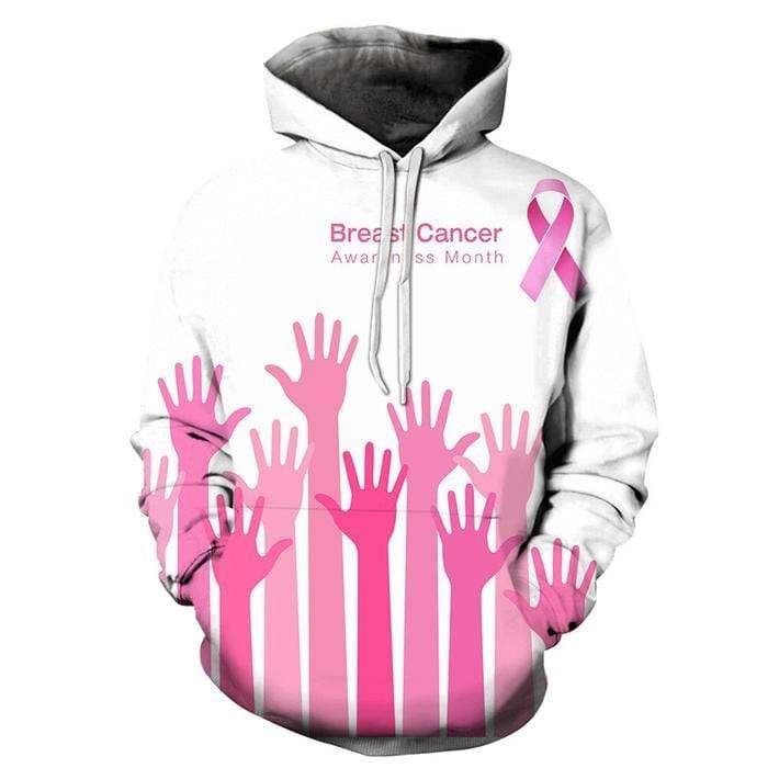 Supportive Hands Breast Cancer Awareness Hoodie 3D All Over Print