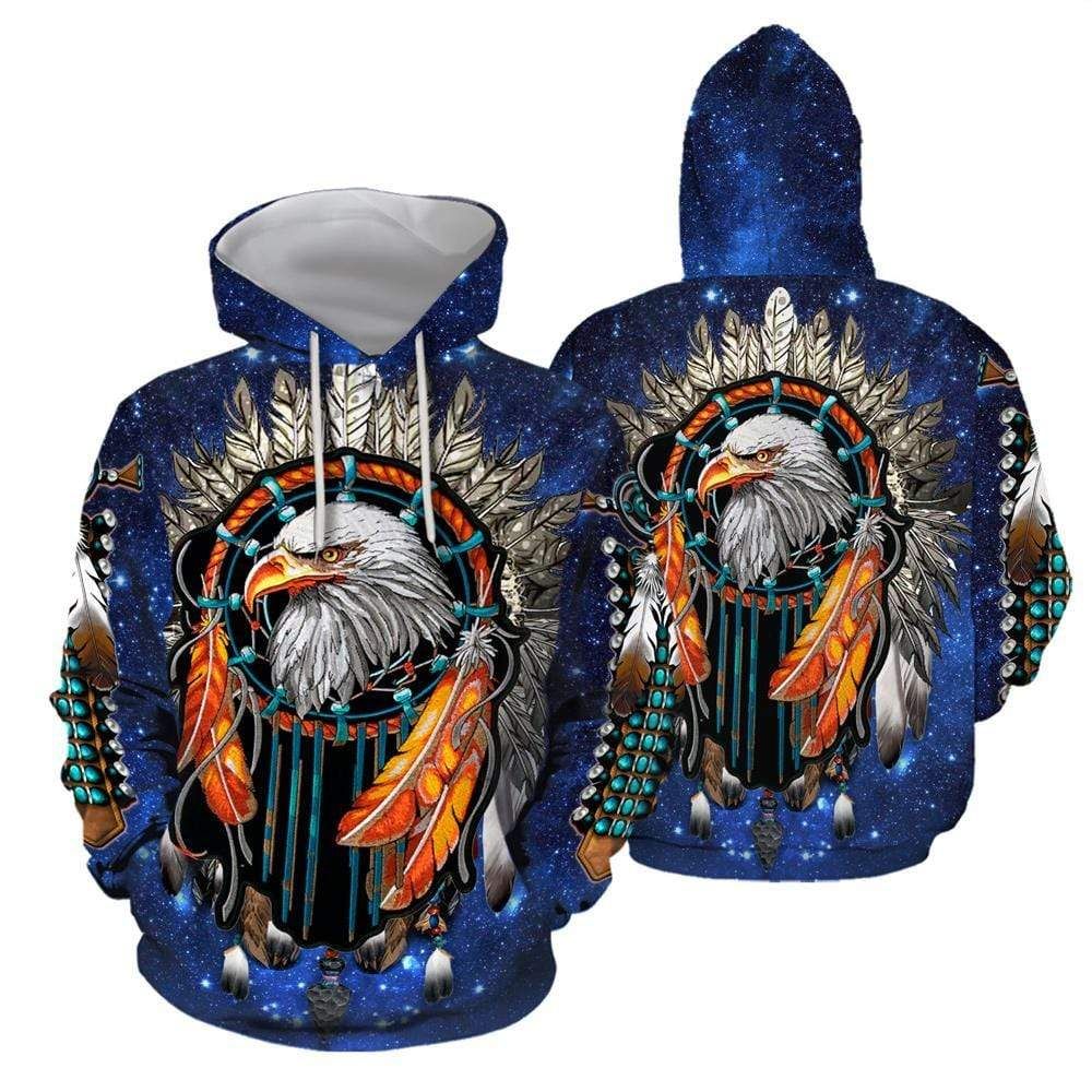 Amazing Galaxy Native Eagle Hoodie 3D All Over Print