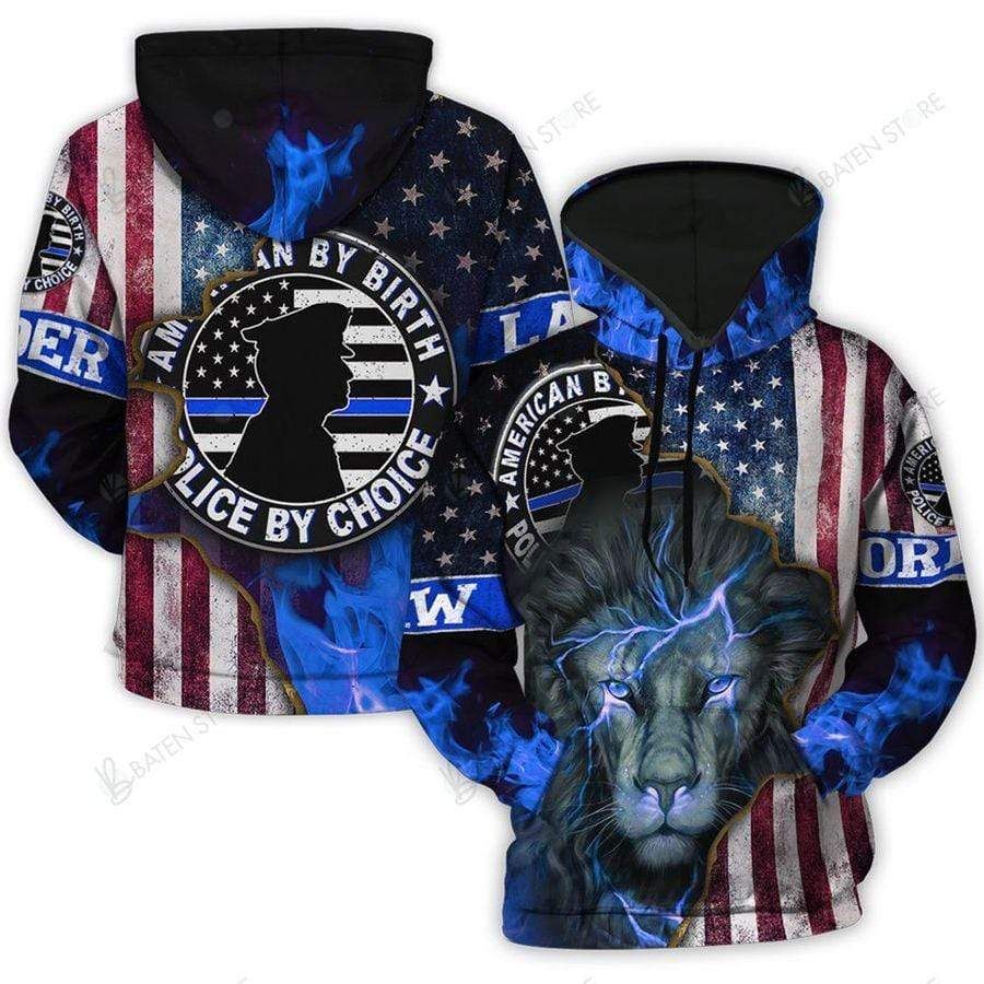 America By Birth Police By Choice Lion Hoodie 3D All Over Print