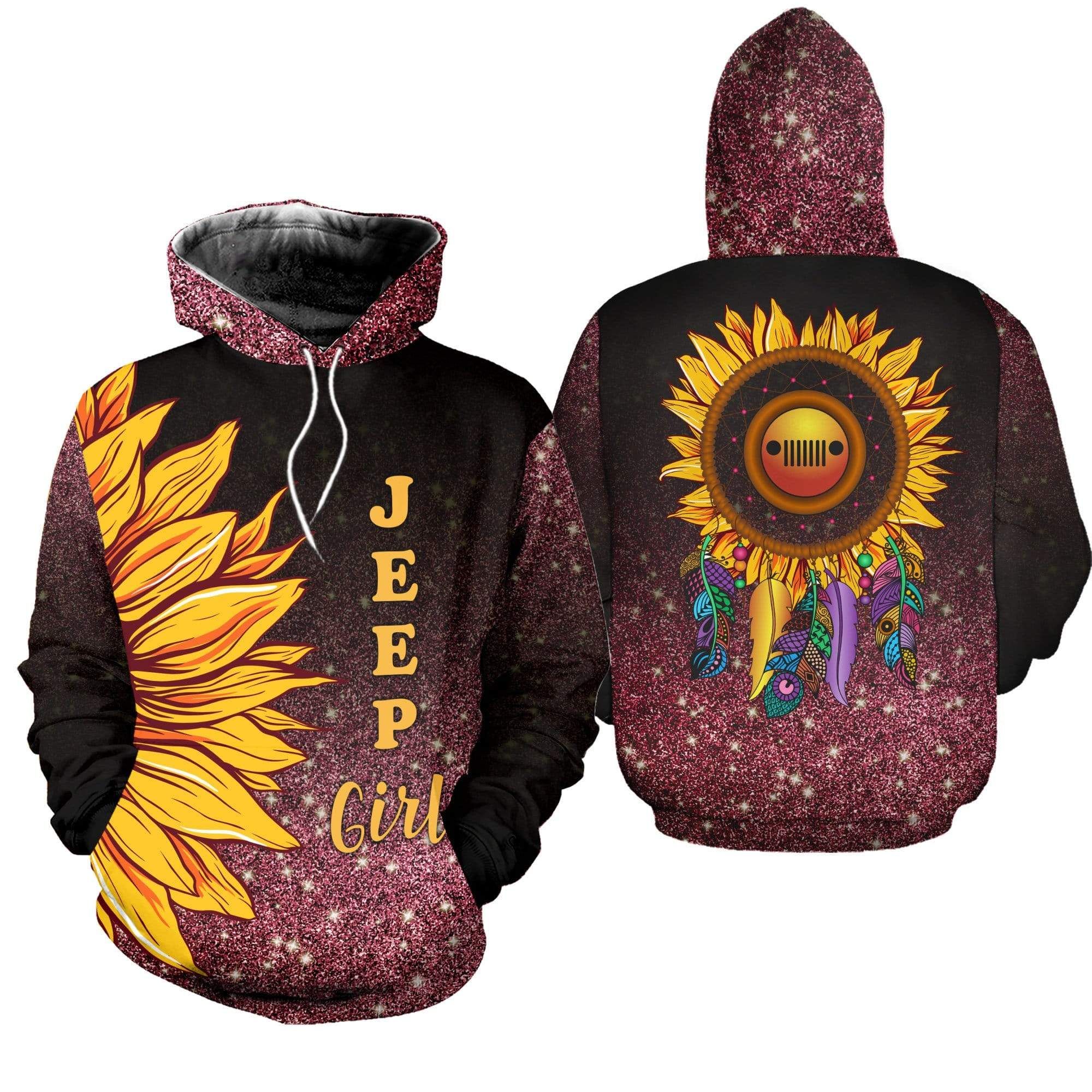 Jeep Girl Sunflower Hoodie 3D All Over Print