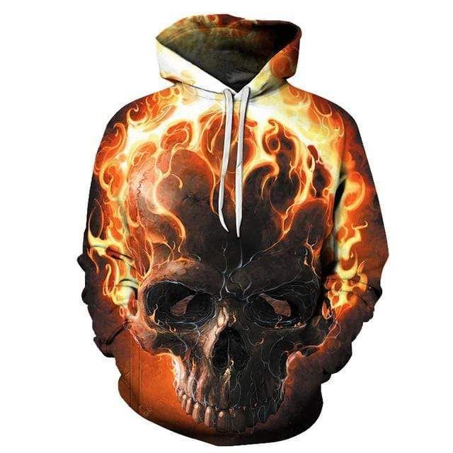 Fire Skull Cool Style Hoodie 3D All Over Print