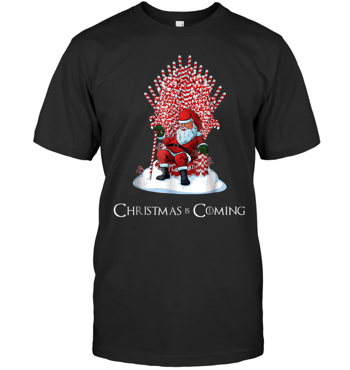 Santa Candy Cane Throne Funny Christmas T Shirt