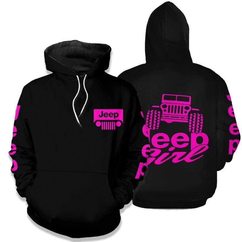 Jeep Girl Pink 3D Over Printed Hoodie Shirt PAN3HD0040