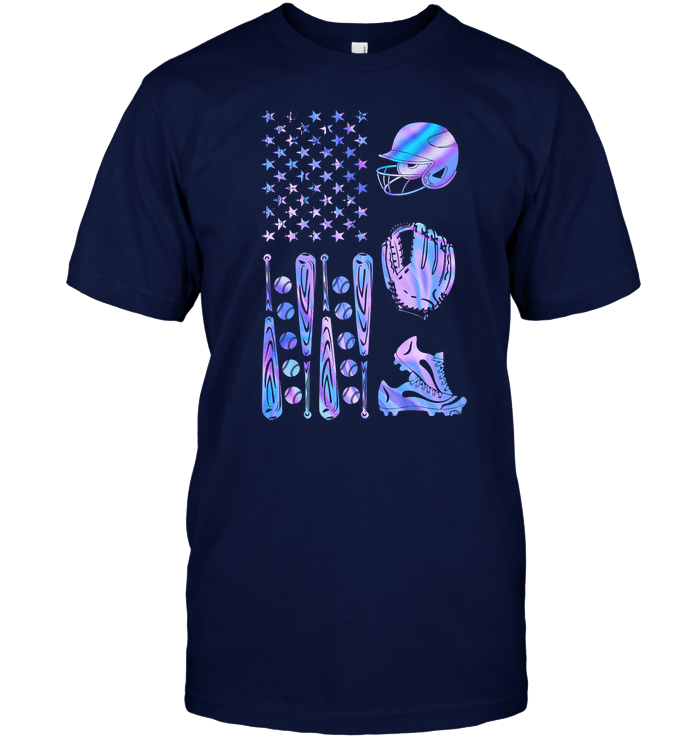Softball Colorful Flag T-Shirt