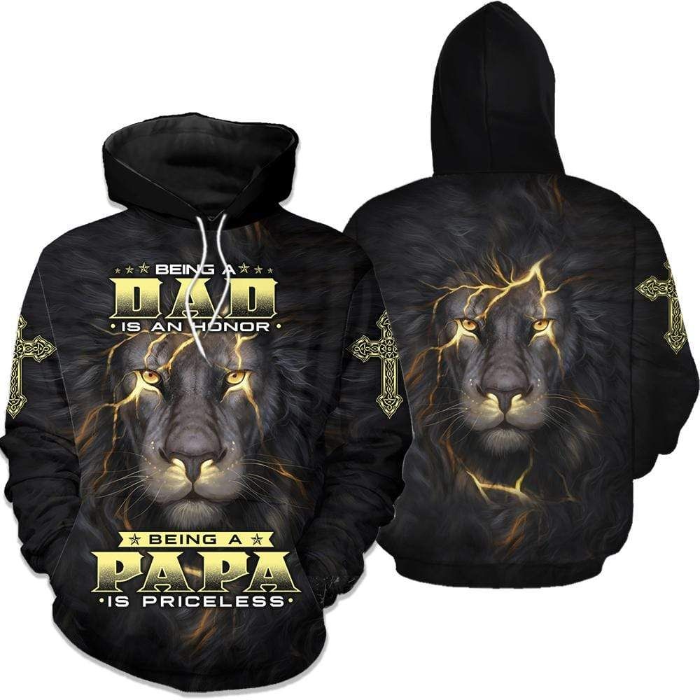 Gifts For Dad  Being A Papa Is Priceless Lion King Hoodie 3D All Over Print