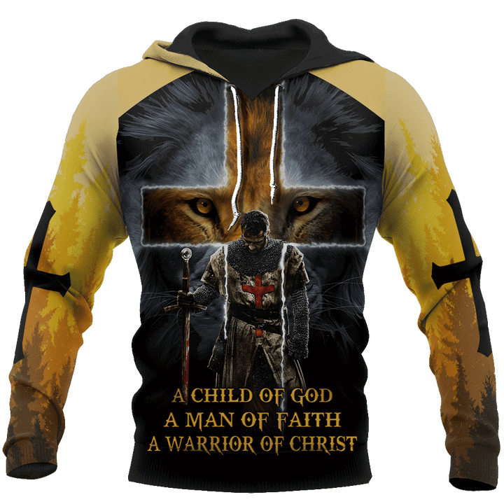 Night Templar A Child Of God Lion King Cross Hoodie 3D All Over Print