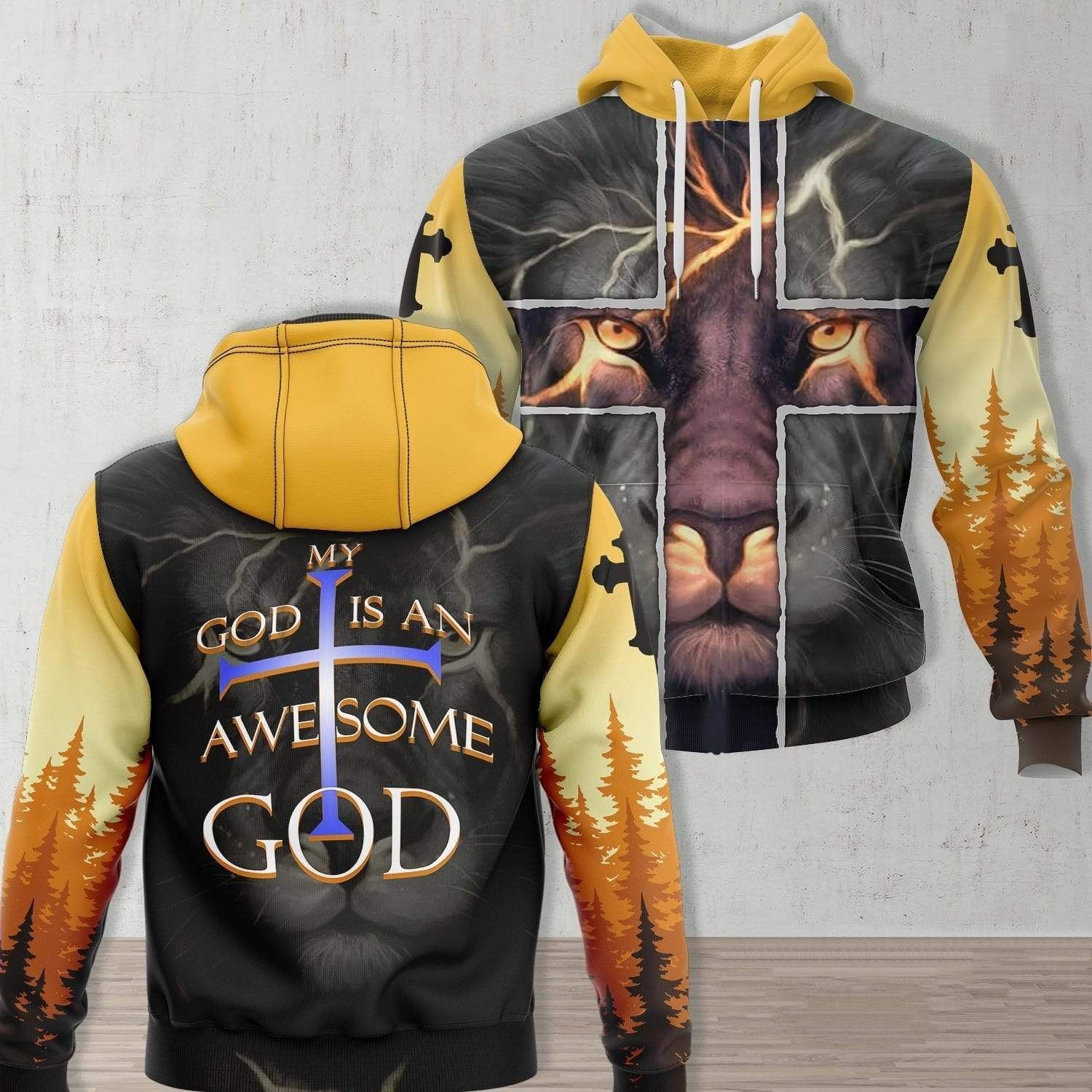 Jesus Lion My God Is An Awesome God Hoodie 3D All Over Print