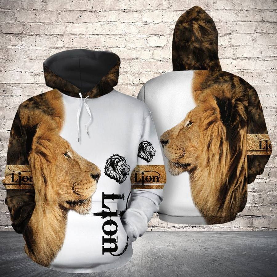 Cool Lion Letter Hoodie 3D All Over Print