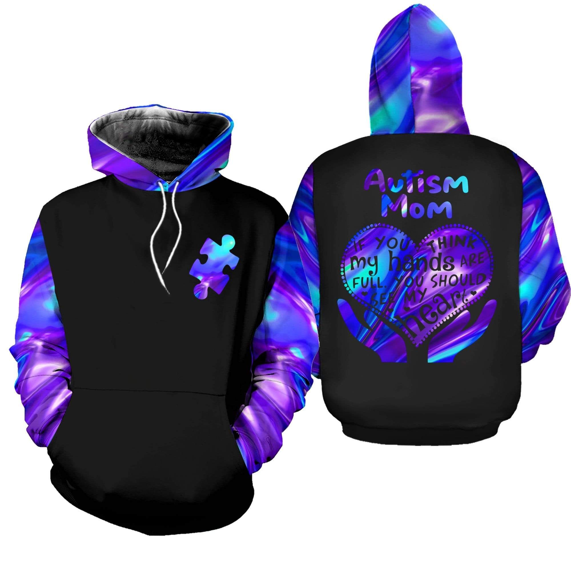 Autism Mom Colorful Light Hippie Hoodie 3D All Over Print
