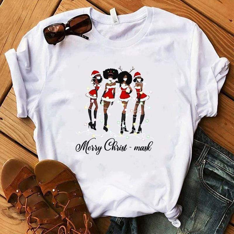 Black Girls Merry Christ-Mask T-Shirt