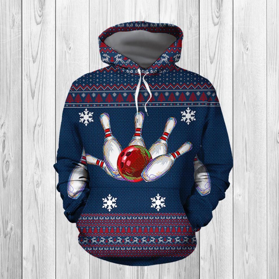 Bowling Christmas Hoodie 3D All Over Print
