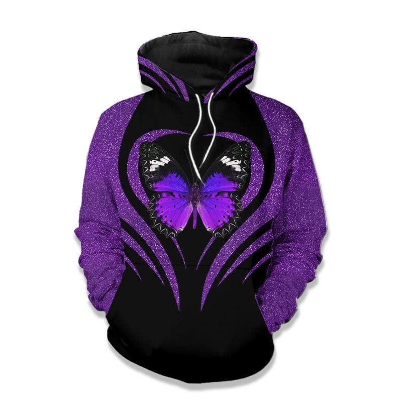 Purple Butterfly So Beautiful 3D All Over Print Hoodie