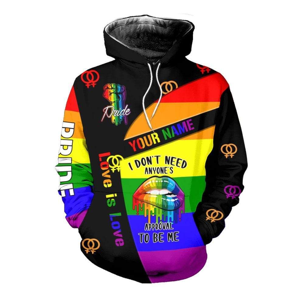 Personalized LGBT Pride Sexy Lips Hoodie 3D All Over Print Custom Name PAN3HD0152