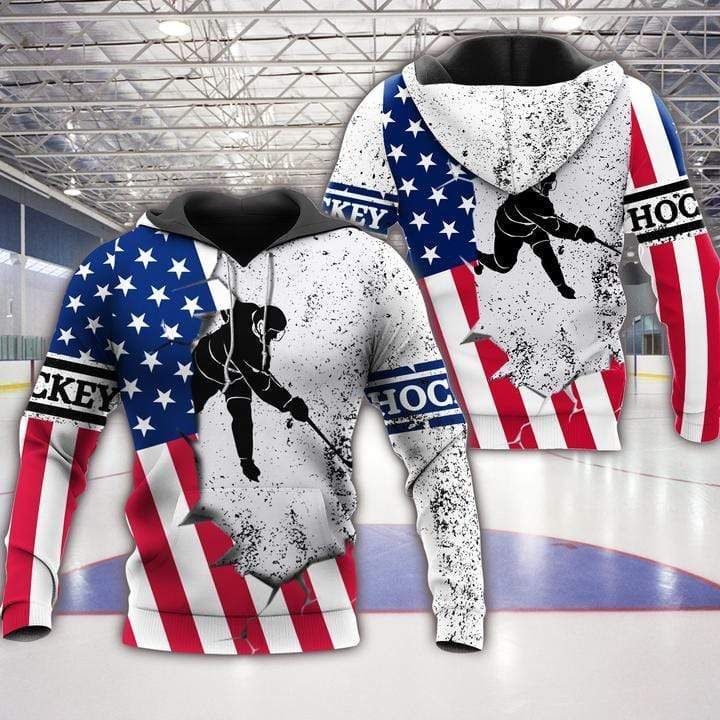 American Hockey Player Hoodie 3D All Over Print